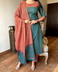 COTTON PRINTED KURTA SET