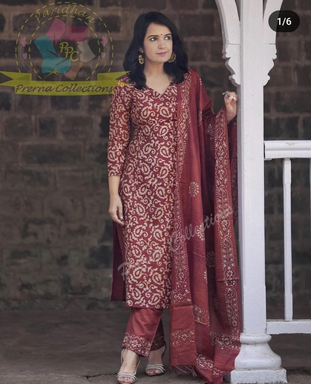 Women cotton printed kurta pant dupatta set