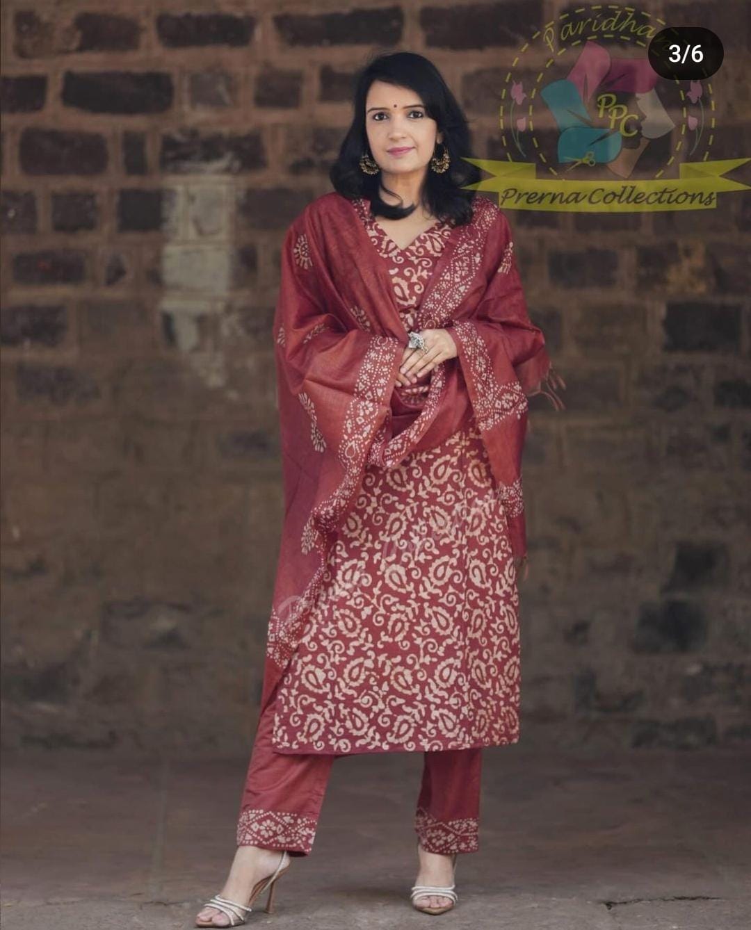 Women cotton printed kurta pant dupatta set