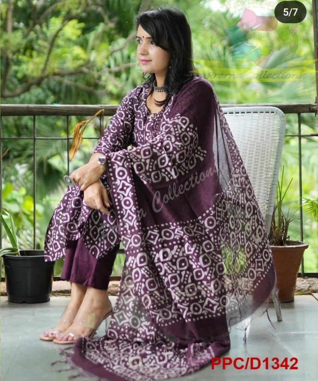 Women cotton printed kurta pant dupatta set