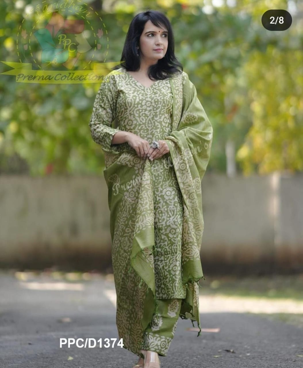 Women cotton printed kurta pant dupatta set