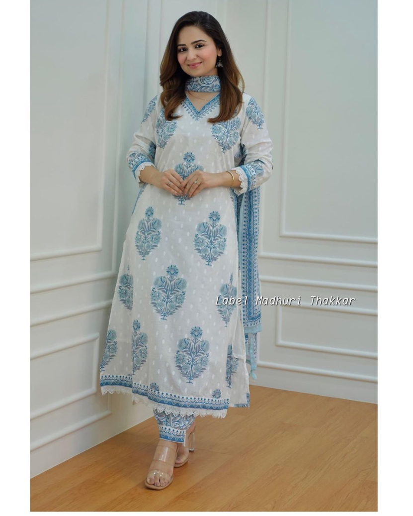 COTTON PRINTED ANARKALI SUIT