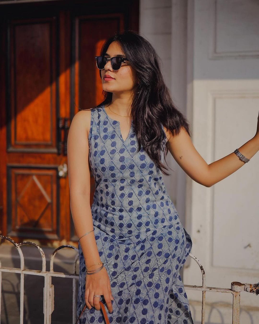 Cotton Indigo Print Kurti Pant